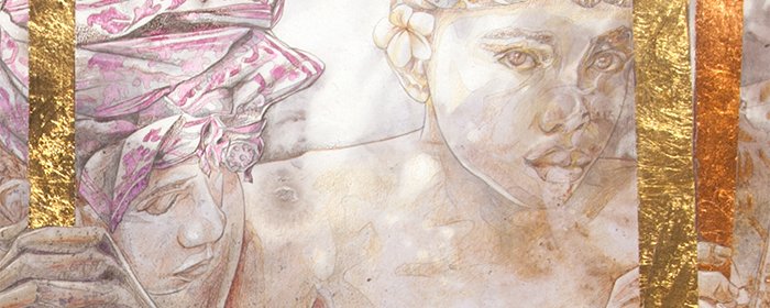 Jean-Philippe Haure, Waiting for the King (detail), 2018, water media on (…)